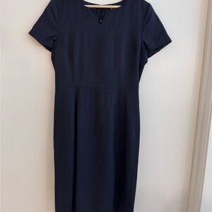 Classic Navy Short-Sleeve Suit Dress - Women's